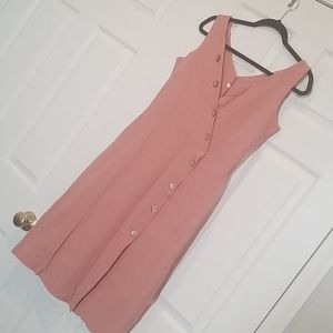 Blush pink midi dress with buttons